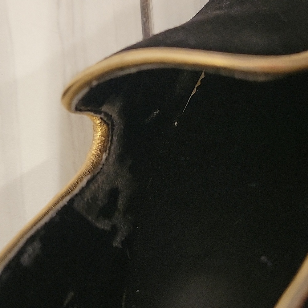 Cole Haan Black Loafers with Gold Trim - Picture 11 of 12